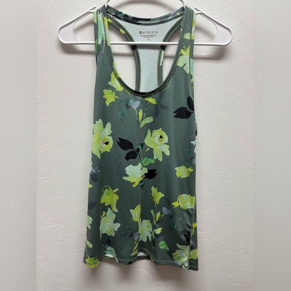 Athleta Green Sleeveless Backless Tank Top
